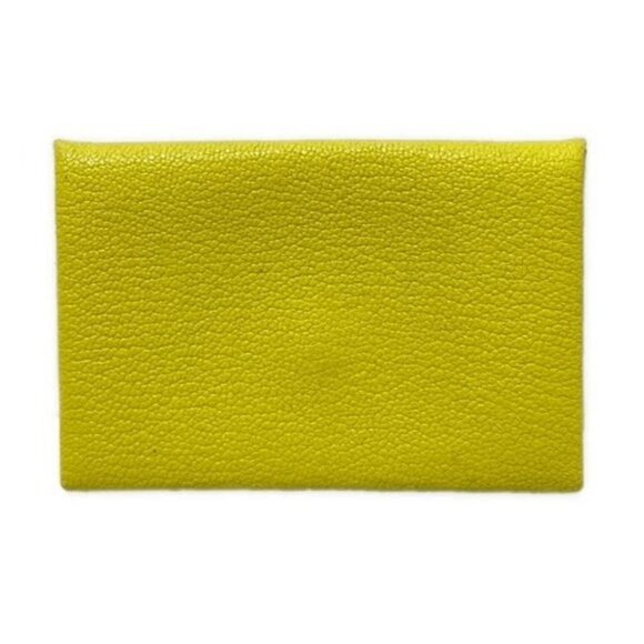 HERMES Calvi - Yellow Chevre A Card Case